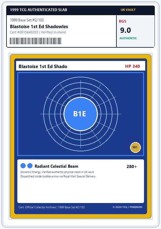 Blastoise 1st Ed Shadowless